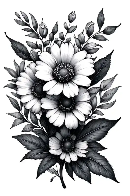 birth flower for may and november together representing niece and nephew tattoo design idea