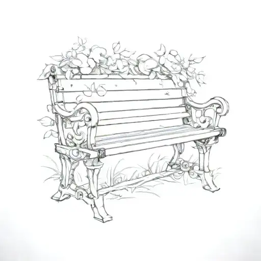 park bench tattoo design idea