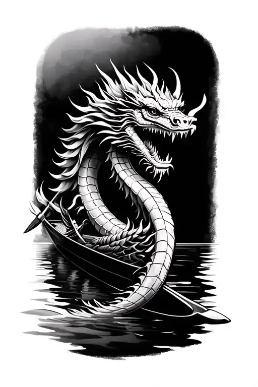 dragon boat tattoo design idea