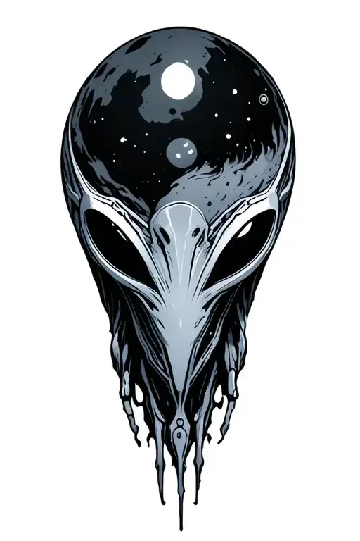 alien space tattoo design idea