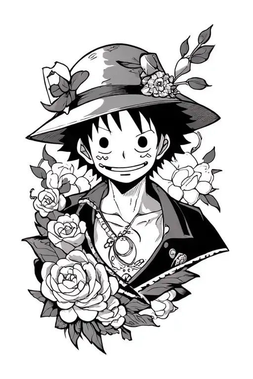 one piece anime tattoo design idea