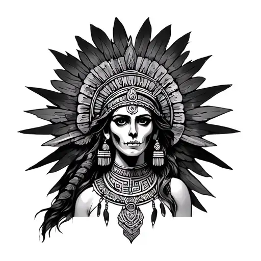 Mictecacihuatl Aztec Goddess of death and the underworld  tattoo design idea