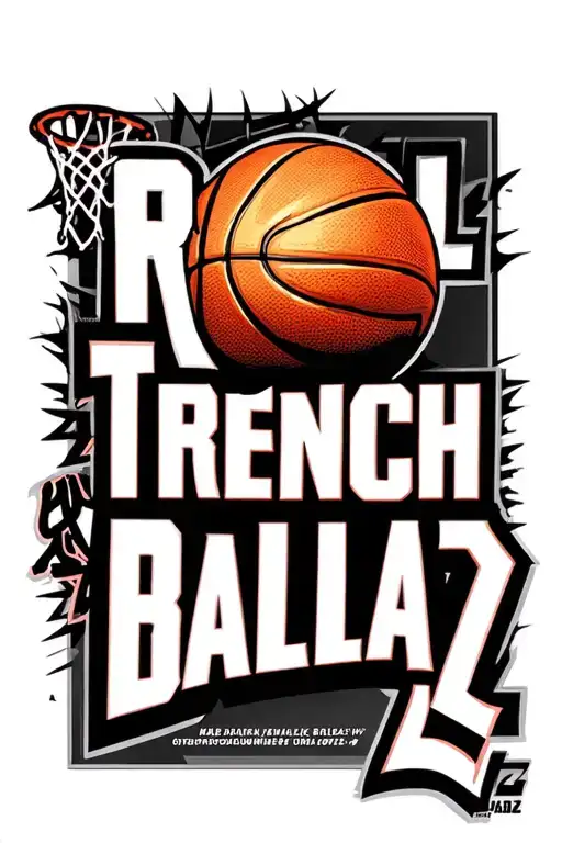 "Real Trench BallaZ" "Real Trench BallaZ" basket ball tattoo design idea