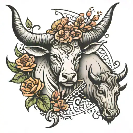 taurus and libra  tattoo design idea