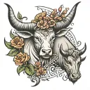 taurus and libra  tattoo design idea