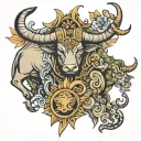 taurus and libra  tattoo design idea