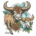 taurus and libra  tattoo design idea