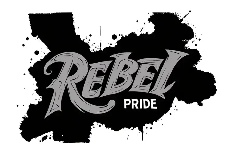 "REBEL PRIDE" unique writing tattoo design idea