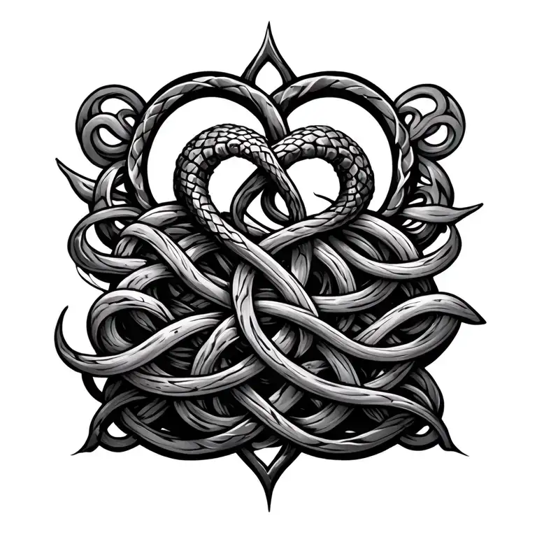 Kelpi and waves and Celtic knotwork intertwined tattoo design idea