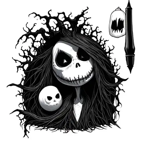 cursed nightmare before christmas tattoo design idea