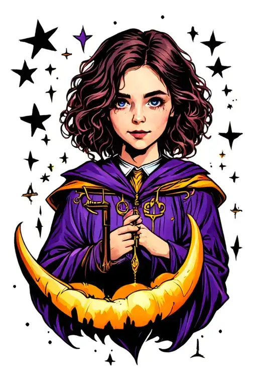 Harry Potter, hocus pocus, Libra, spooky, fun, moons , stars, tattoo design idea