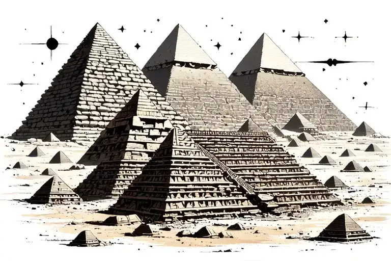 pyramids of giza piramids and orion belt tattoo design idea
