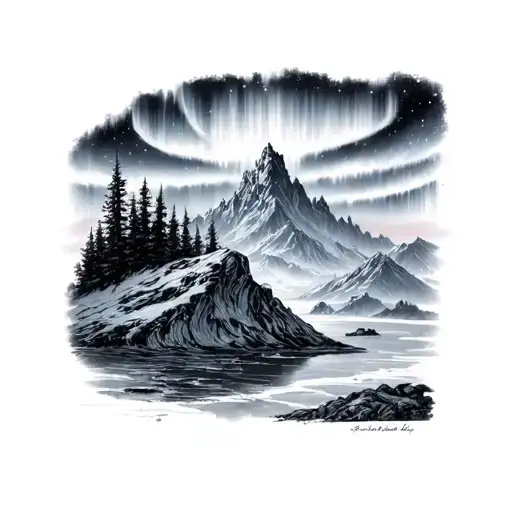Aurora borealis tattoo design idea
