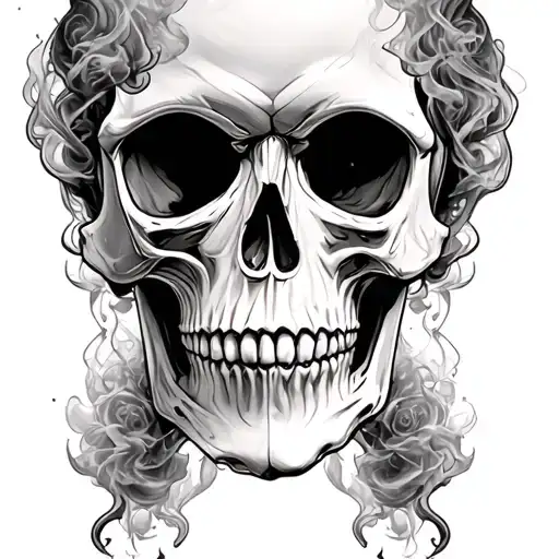 Smokey Skull tattoo design idea