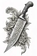 chef knife tattoo design idea