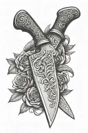 chef knife tattoo design idea