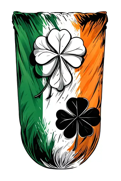 four leaf clover ireland flag holly tattoo design idea