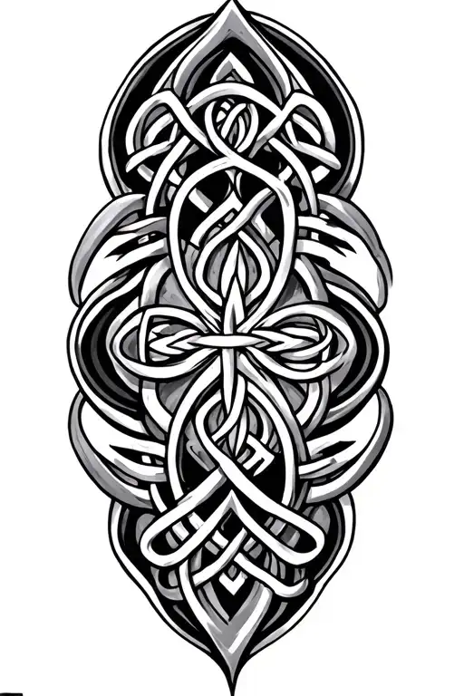 celtic pattern with elements inspired tattoo design idea