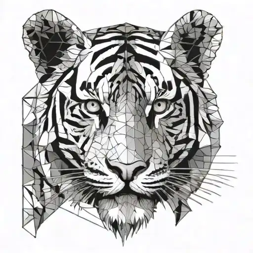 tiger and eyes tattoo design idea