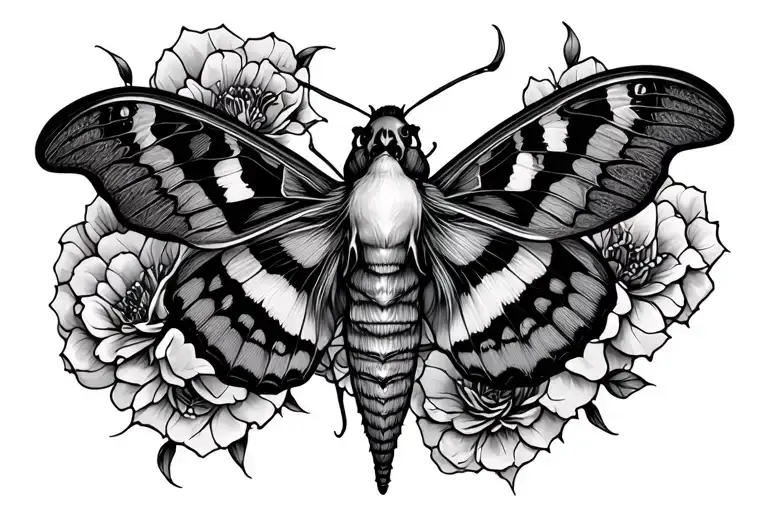 death moth tattoo design idea