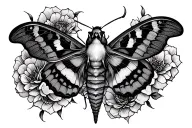 death moth tattoo design idea