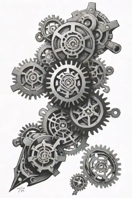 gears full sleeve tattoo  tattoo design idea