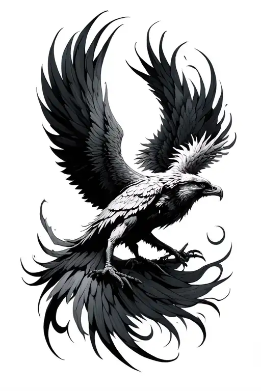Phoenix in an upward movement (up the forearm) tattoo design idea
