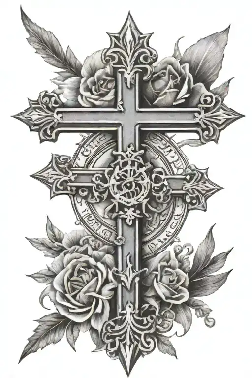 Cross with ""Blessed are the peacemakers, for they shall be called sons of God." written under it. tattoo design idea