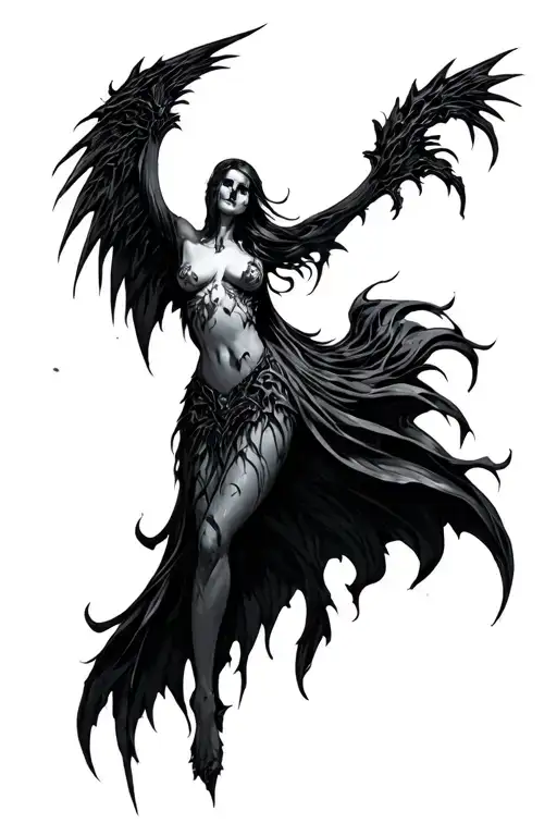 morrigan goddess of death tattoo design idea
