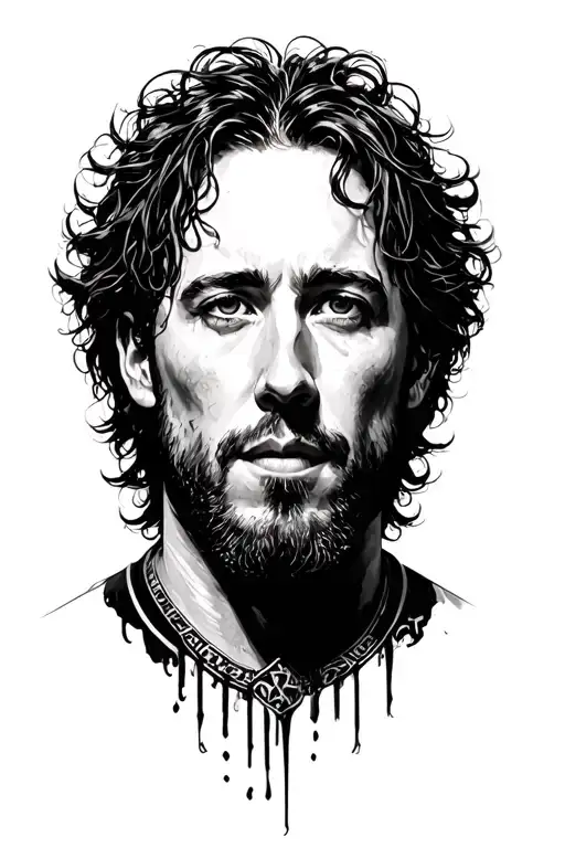 visual depiction of the song black by Pearl jam tattoo design idea