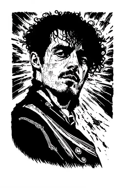 lonely man tattoo design idea