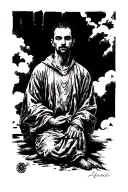 lonely man tattoo design idea