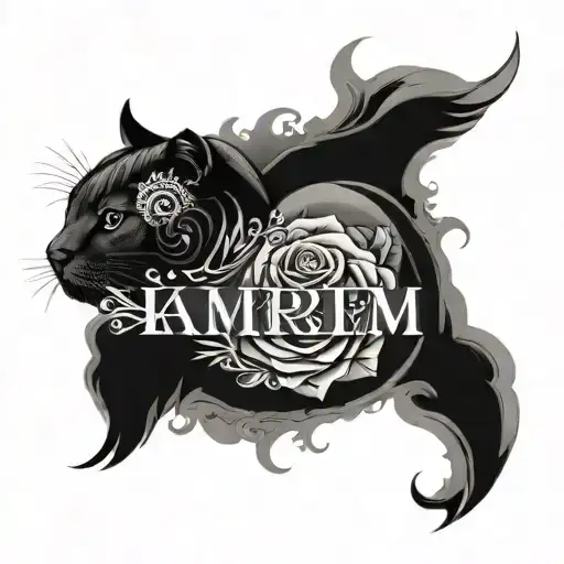 Make me a tattoo in honor of a cousin who passed away whose name is "Karim" tattoo design idea