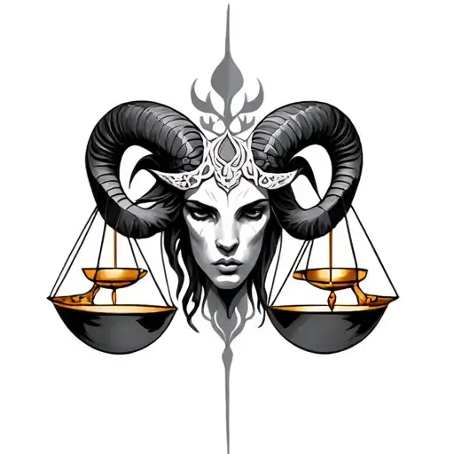 Libra Aries tattoo design idea