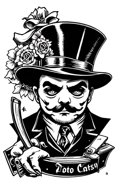 monopoly man gangster tattoo design idea