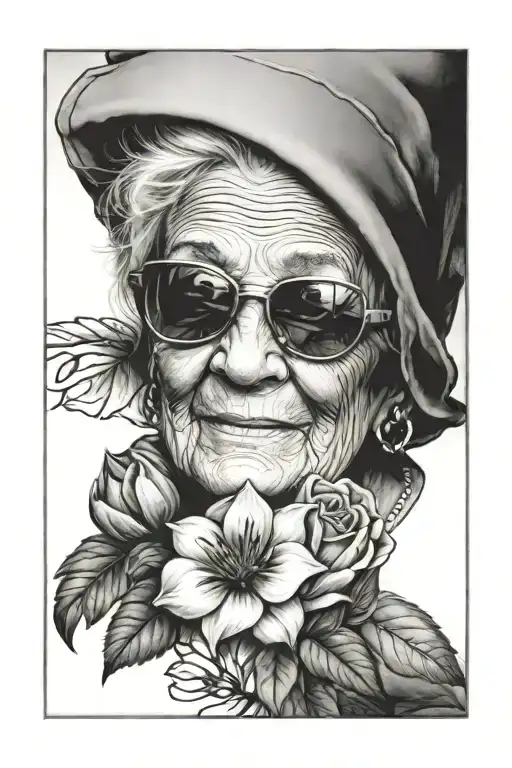 Grandma memorial with dates tattoo design idea