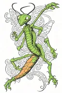 mantis dancing tattoo design idea