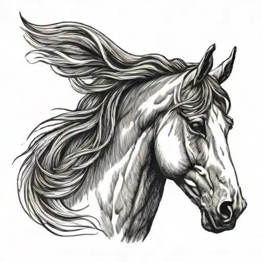 horse head tattoo design idea