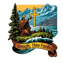 strength, honor, family Catholic faith Arizona Rocky Mountains Atlantic Ocean son tattoo design idea