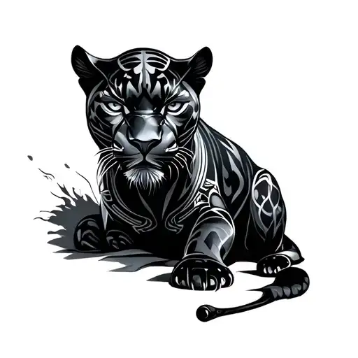 snare drum black panther tattoo design idea