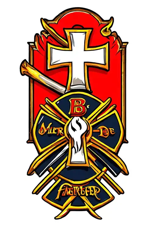 firefighter Maltese cross tattoo design idea