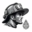 engineer firefighter helmet tattoo design idea