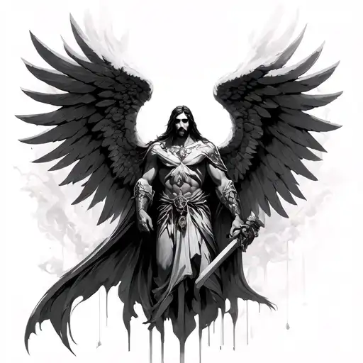 Archangel Azrael tattoo design idea