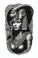 cleopatra, anubus tattoo design idea