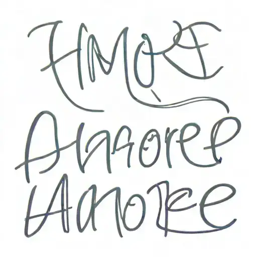 just blurry text that says 'amore' tattoo design idea