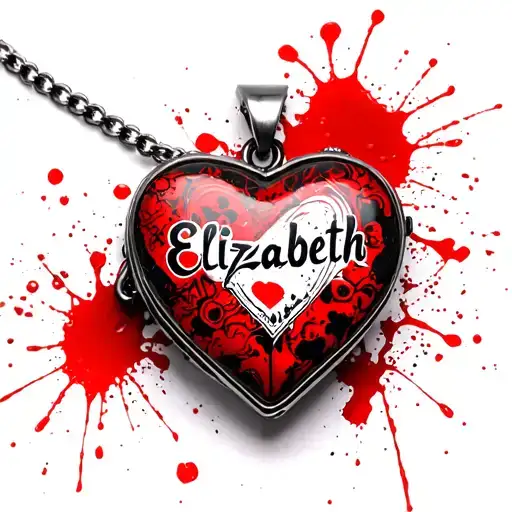 "Elizabeth " heart shaped locket tattoo design idea