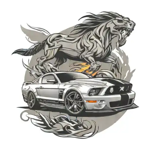 ford mustang gt 2024 tattoo design idea