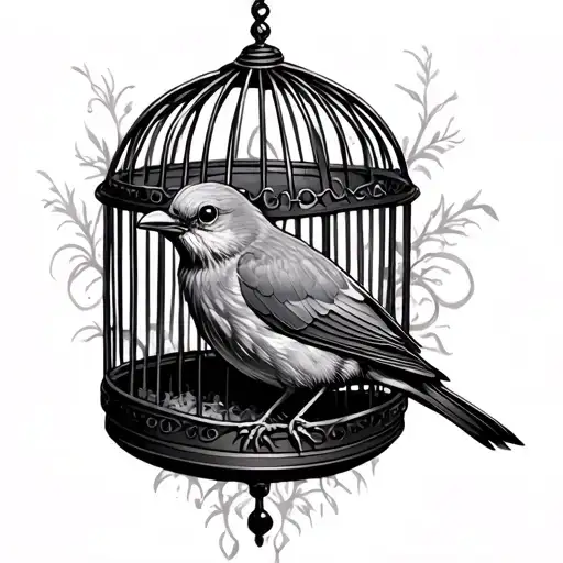 bird in a cage ocd mental illness meaningful tattoo design idea
