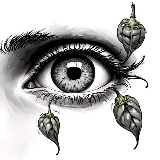 Italy with an eyebal and cornicello pepper tattoo design idea