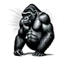 silver back gorilla tattoo design idea